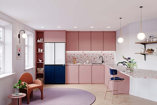 rosa küchenzeile